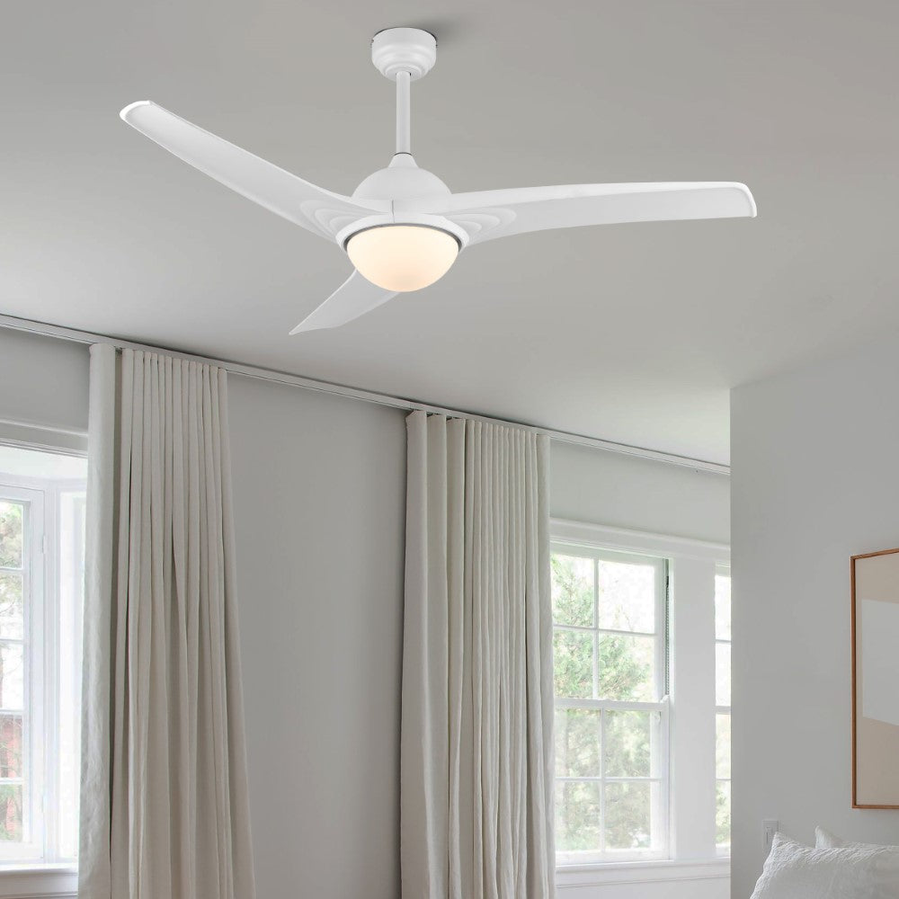 Marissa 52" Contemporary Industrial Iron/Plastic Mobile-App/Remote-Controlled 6-Speed Propeller Integrated LED Ceiling Fan