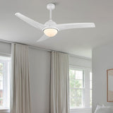 Marissa 52" Contemporary Industrial Iron/Plastic Mobile-App/Remote-Controlled 6-Speed Propeller Integrated LED Ceiling Fan