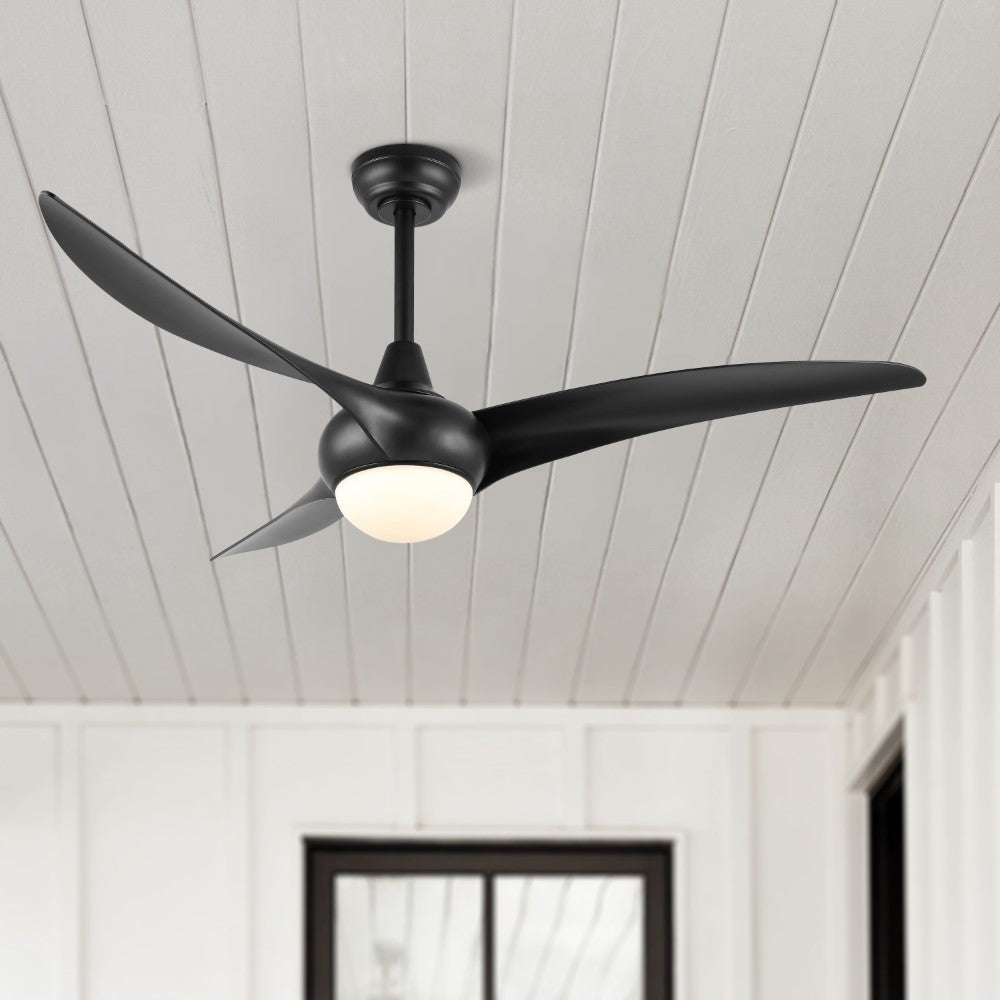 Terra 52" Coastal Vintage Iron/Plastic Mobile-App/Remote-Controlled 6-Speed Retro Swirl Integrated LED Ceiling Fan