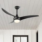 Terra 52" Coastal Vintage Iron/Plastic Mobile-App/Remote-Controlled 6-Speed Retro Swirl Integrated LED Ceiling Fan