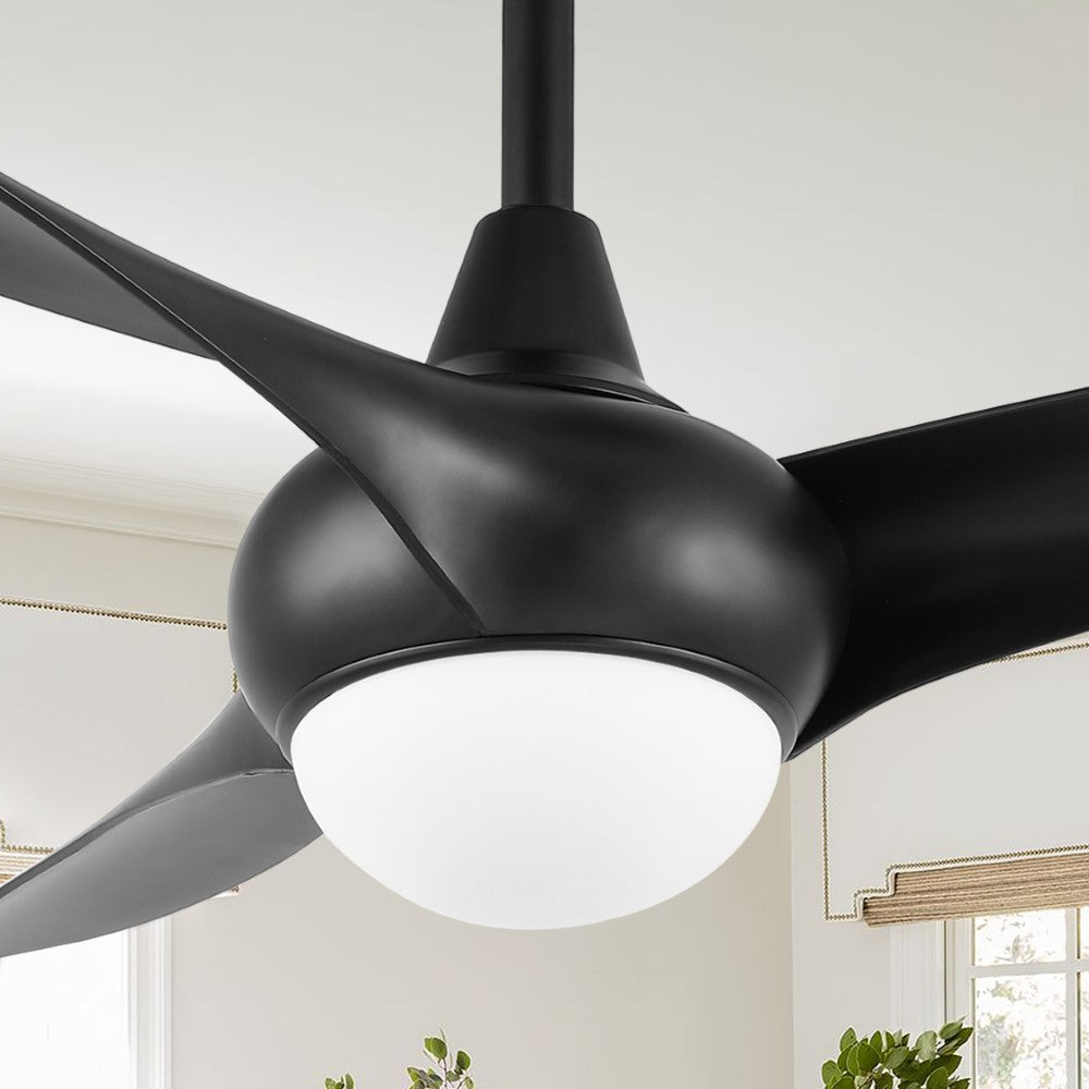Terra 52" Coastal Vintage Iron/Plastic Mobile-App/Remote-Controlled 6-Speed Retro Swirl Integrated LED Ceiling Fan