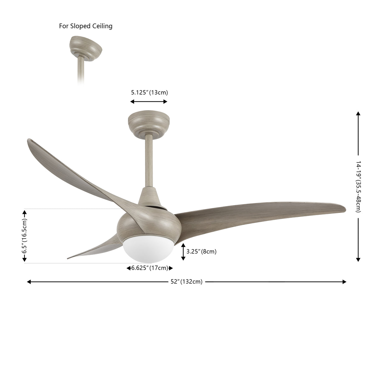 Terra 52" Coastal Vintage Iron/Plastic Mobile-App/Remote-Controlled 6-Speed Retro Swirl Integrated LED Ceiling Fan
