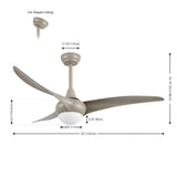 Terra 52" Coastal Vintage Iron/Plastic Mobile-App/Remote-Controlled 6-Speed Retro Swirl Integrated LED Ceiling Fan