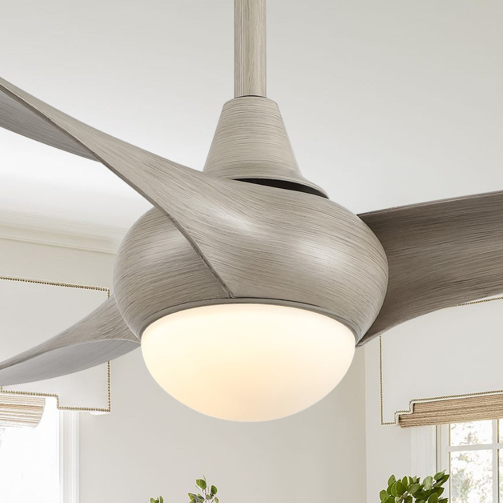 Terra 52" Coastal Vintage Iron/Plastic Mobile-App/Remote-Controlled 6-Speed Retro Swirl Integrated LED Ceiling Fan