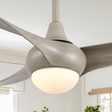 Terra 52" Coastal Vintage Iron/Plastic Mobile-App/Remote-Controlled 6-Speed Retro Swirl Integrated LED Ceiling Fan