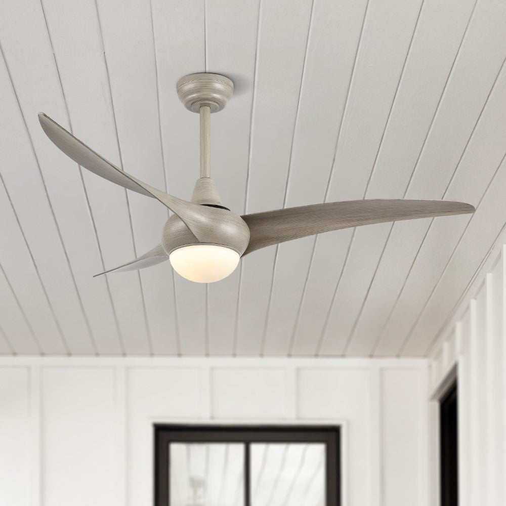 Terra 52" Coastal Vintage Iron/Plastic Mobile-App/Remote-Controlled 6-Speed Retro Swirl Integrated LED Ceiling Fan