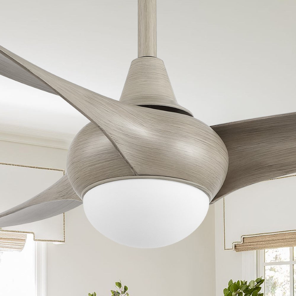 Terra 52" Coastal Vintage Iron/Plastic Mobile-App/Remote-Controlled 6-Speed Retro Swirl Integrated LED Ceiling Fan
