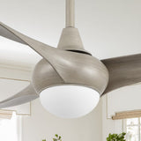 Terra 52" Coastal Vintage Iron/Plastic Mobile-App/Remote-Controlled 6-Speed Retro Swirl Integrated LED Ceiling Fan