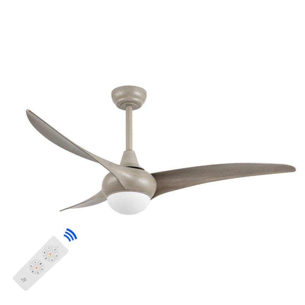 Terra 52" Coastal Vintage Iron/Plastic Mobile-App/Remote-Controlled 6-Speed Retro Swirl Integrated LED Ceiling Fan