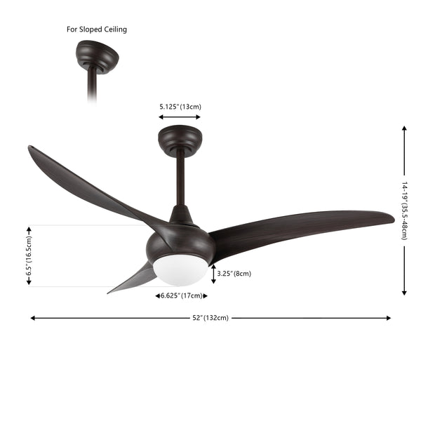 Dimension Image Dark Brown Wood Finish / 1 Light
