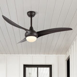 Terra 52" Coastal Vintage Iron/Plastic Mobile-App/Remote-Controlled 6-Speed Retro Swirl Integrated LED Ceiling Fan