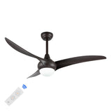 Terra 52" Coastal Vintage Iron/Plastic Mobile-App/Remote-Controlled 6-Speed Retro Swirl Integrated LED Ceiling Fan