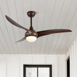 Terra 52" Coastal Vintage Iron/Plastic Mobile-App/Remote-Controlled 6-Speed Retro Swirl Integrated LED Ceiling Fan