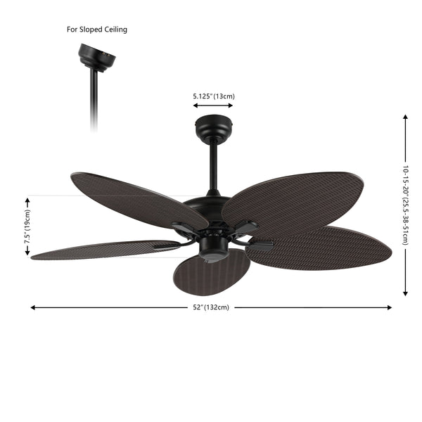 Dimension Image Dark Brown Wood Finish / 52