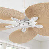 Thompson 52" Bohemian Industrial Iron/Plastic Mobile-App/Remote-Controlled 6-Speed Palm Blade Ceiling Fan