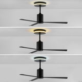 Levien 52" 1-Light Contemporary Minimalist 6-Speed Iron Height Adjustable Integrated LED Ceiling Fan with Remote