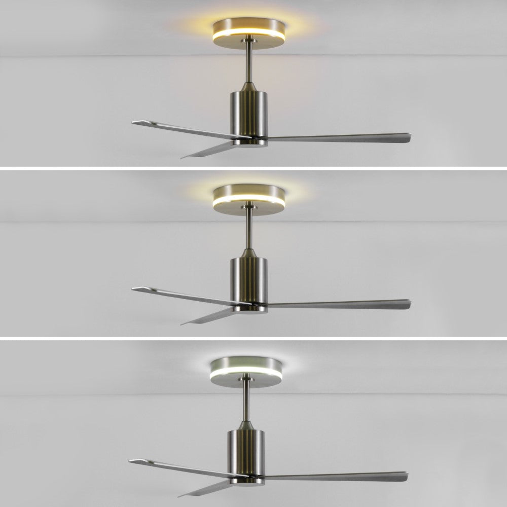 Levien 52" 1-Light Contemporary Minimalist 6-Speed Iron Height Adjustable Integrated LED Ceiling Fan with Remote