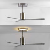 Levien 52" 1-Light Contemporary Minimalist 6-Speed Iron Height Adjustable Integrated LED Ceiling Fan with Remote