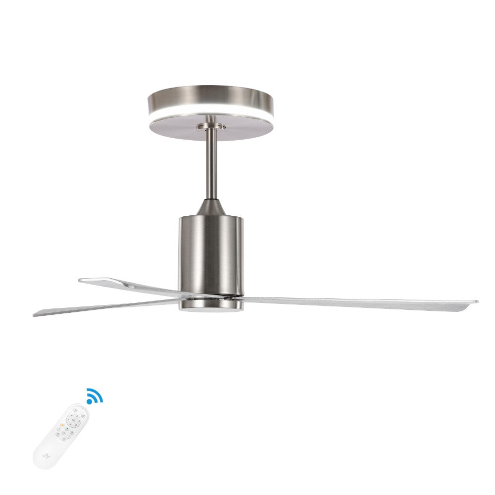 Levien 52" 1-Light Contemporary Minimalist 6-Speed Iron Height Adjustable Integrated LED Ceiling Fan with Remote