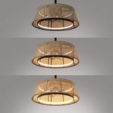 Cressida 23.75" Traditional Bohemian 6-Speed Metal/Bamboo Mobile-App/Remote-Controlled Height-Adjustable Dimmable Caged Integrated LED Ceiling Fan