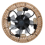 Rowan 19.5" 4-Light Modern Bohemian 6-Speed Metal/Rattan Mobile-App/Remote-Controlled Lantern LED Ceiling Fan