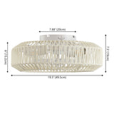Rowan 19.5" 4-Light Modern Bohemian 6-Speed Metal/Rattan Mobile-App/Remote-Controlled Lantern LED Ceiling Fan