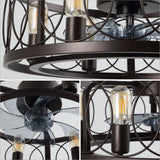 Celeste 21.6" 6-Light Industrial Farmhouse 6-Speed Metal Mobile-App/Remote-Controlled Caged LED Ceiling Fan