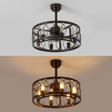 Celeste 21.6" 6-Light Industrial Farmhouse 6-Speed Metal Mobile-App/Remote-Controlled Caged LED Ceiling Fan