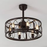 Celeste 21.6" 6-Light Industrial Farmhouse 6-Speed Metal Mobile-App/Remote-Controlled Caged LED Ceiling Fan