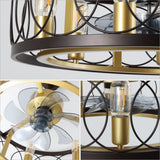 Celeste 21.6" 6-Light Industrial Farmhouse 6-Speed Metal Mobile-App/Remote-Controlled Caged LED Ceiling Fan