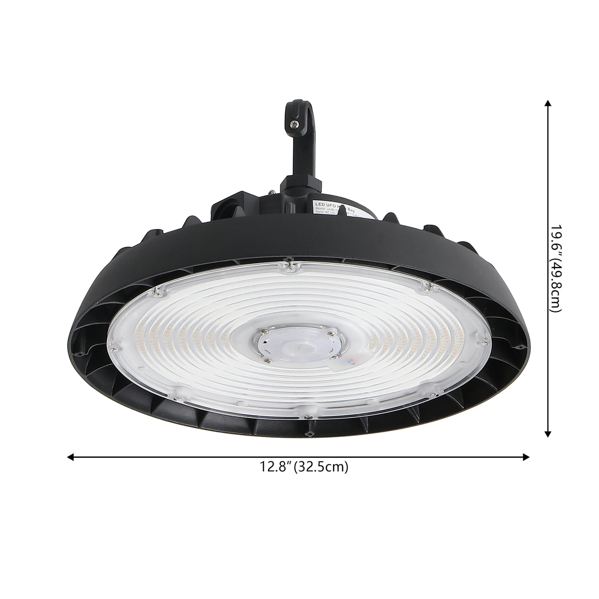 Nambra 12 in. 200-Watt Integrated LED High Bay Indoor/Outdoor UFO Light with 26000 Lumens 5000K, Black