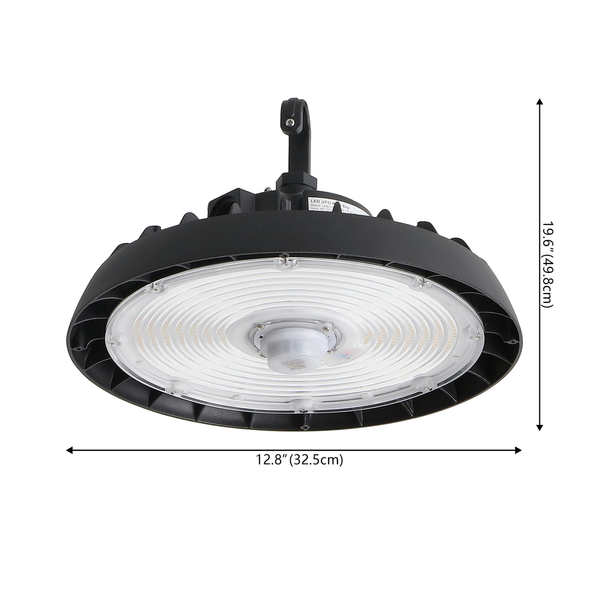 Buwal 12 in. 200-Watt Integrated LED Motion Sensor High Bay Indoor/Outdoor UFO Light with 26000 Lumens 5000K, Black