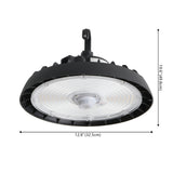 Buwal 12 in. 200-Watt Integrated LED Motion Sensor High Bay Indoor/Outdoor UFO Light with 26000 Lumens 5000K, Black