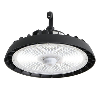 Buwal 12 in. 200-Watt Integrated LED Motion Sensor High Bay Indoor/Outdoor UFO Light with 26000 Lumens 5000K, Black