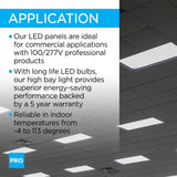 Lowka 2 ft. X 4 ft. 50-Watt Dimmable Integrated LED Flat Panel Light with 5500 Lumens 5000K, White (Set of 2) Set 2