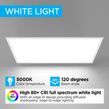 Lowka 2 ft. X 4 ft. 50-Watt Dimmable Integrated LED Flat Panel Light with 5500 Lumens 5000K, White (Set of 2) Set 2