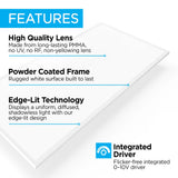 Lowka 2 ft. X 4 ft. 50-Watt Dimmable Integrated LED Flat Panel Light with 5500 Lumens 5000K, White (Set of 2) Set 2