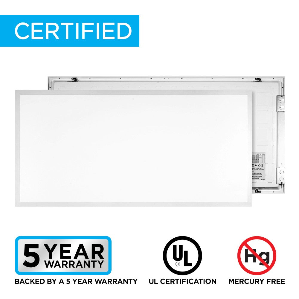 Lowka 2 ft. X 4 ft. 50-Watt Dimmable Integrated LED Flat Panel Light with 5500 Lumens 5000K, White (Set of 2) Set 2