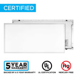 Lowka 2 ft. X 4 ft. 50-Watt Dimmable Integrated LED Flat Panel Light with 5500 Lumens 5000K, White (Set of 2) Set 2