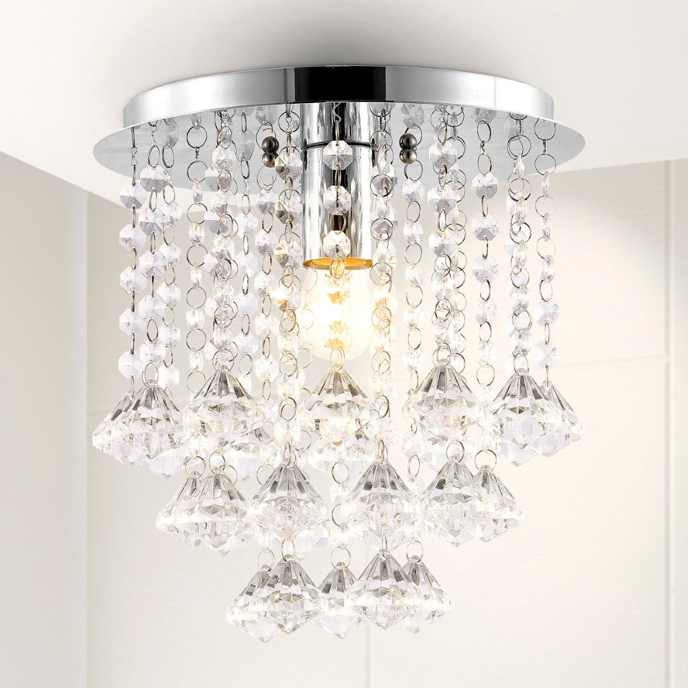 Glenda 9.88" Traditional Transitional Iron LED Semi Flush Mount