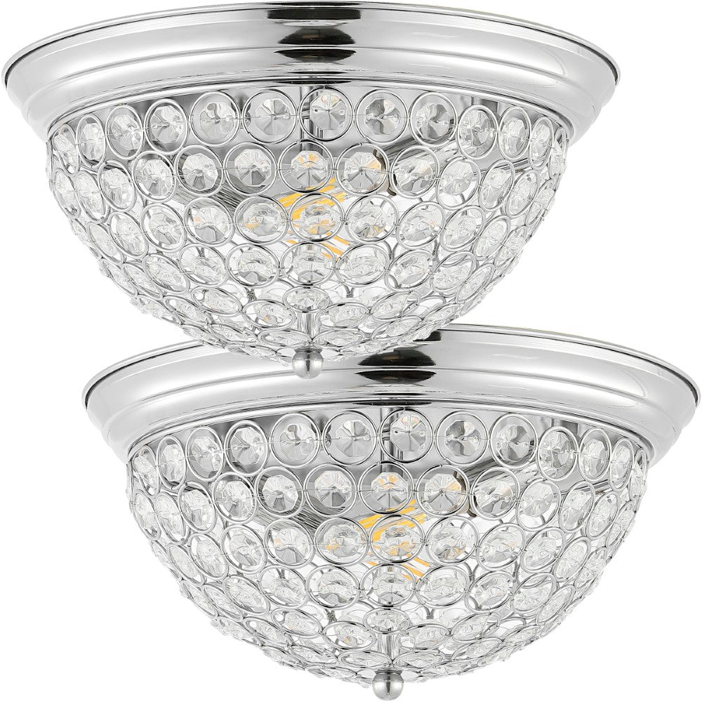 Pedro 12" Traditional Transitional Iron LED Flush Mount Set 2