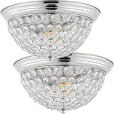 Pedro 12" Traditional Transitional Iron LED Flush Mount Set 2