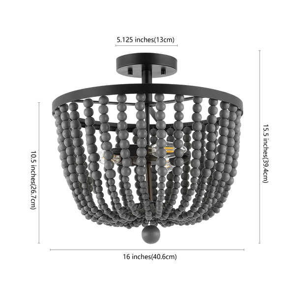 Dimension Image Oil Rubbed Bronze/Grey / 3 Light