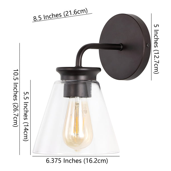 Dimension Image Oil Rubbed Bronze/Clear / 1 Light