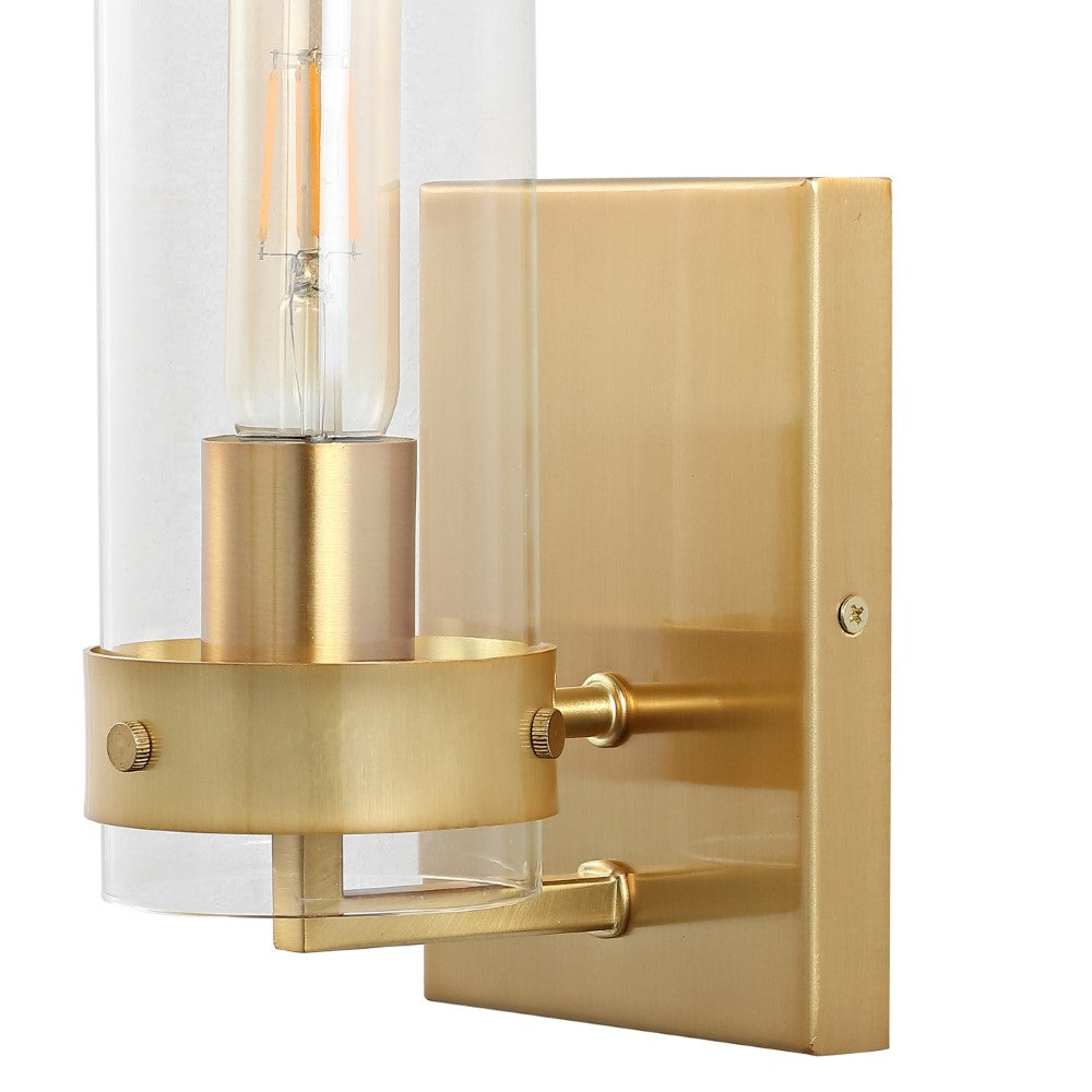 Glass Wall 4.5" Coastal Minimalist Iron/Glass LED Sconce Set 2