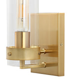 Glass Wall 4.5" Coastal Minimalist Iron/Glass LED Sconce Set 2