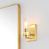 Glass Wall 4.5" Coastal Minimalist Iron/Glass LED Sconce Set 2