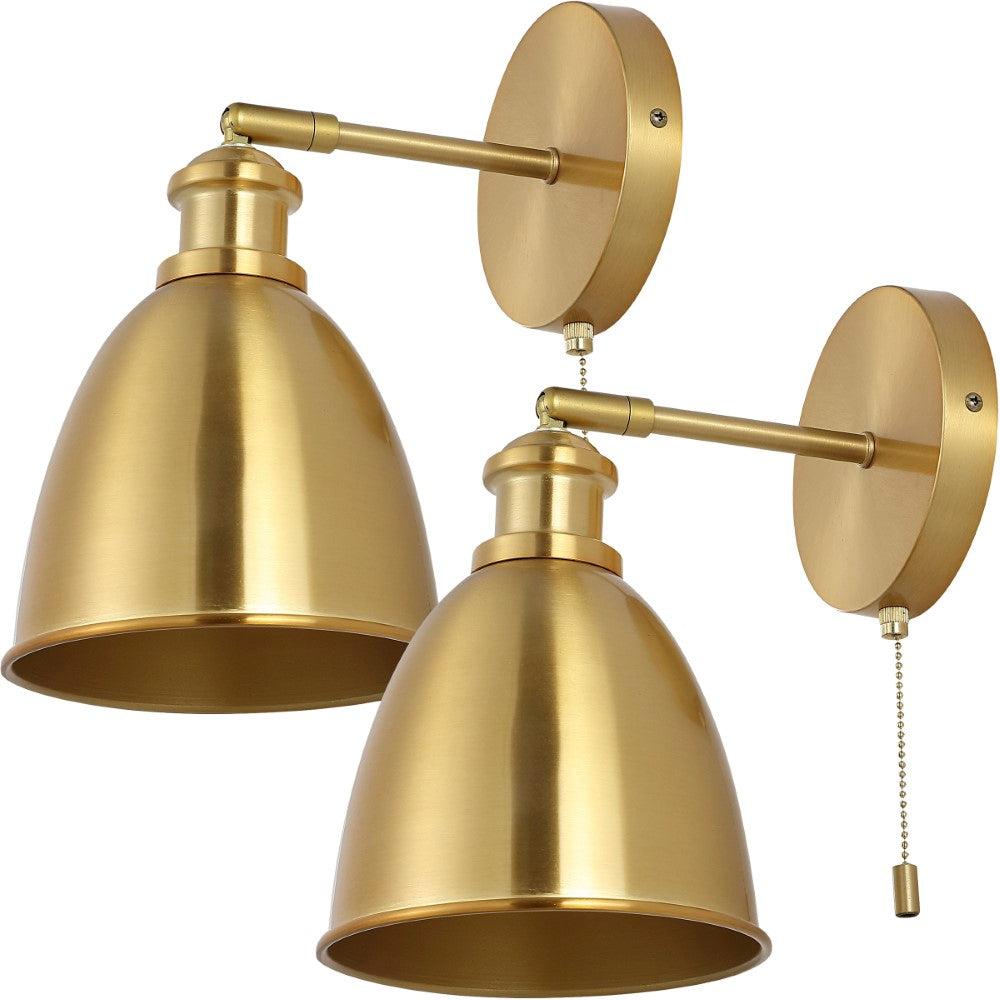 Bowen 6.5" Farmhouse Bohemian Iron LED Sconce Set 2