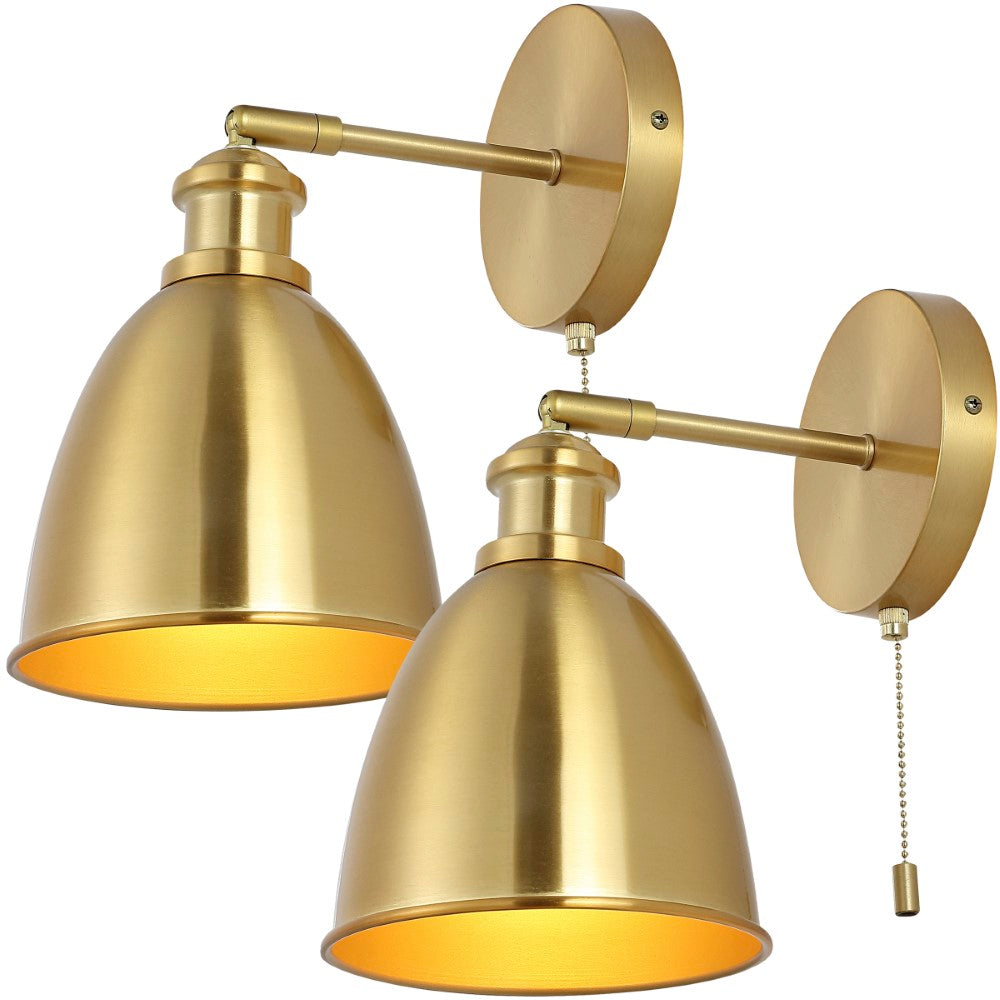 Bowen 6.5" Farmhouse Bohemian Iron LED Sconce Set 2