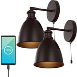 Bowen 6.5" Farmhouse Bohemian Iron LED Sconce Set 2